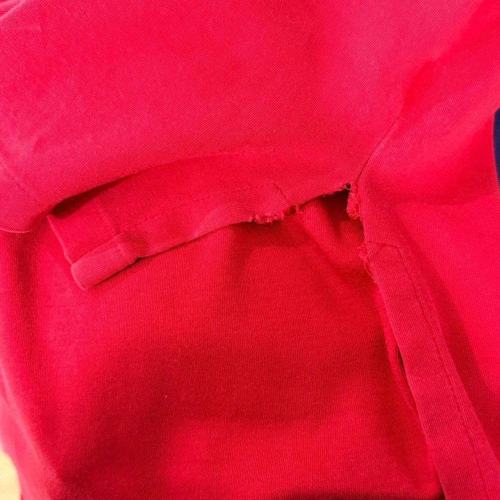 Vintage Polo Ralph Lauren Polo Shirt Mens Large Red Blue Pony Custom Fit Golf
